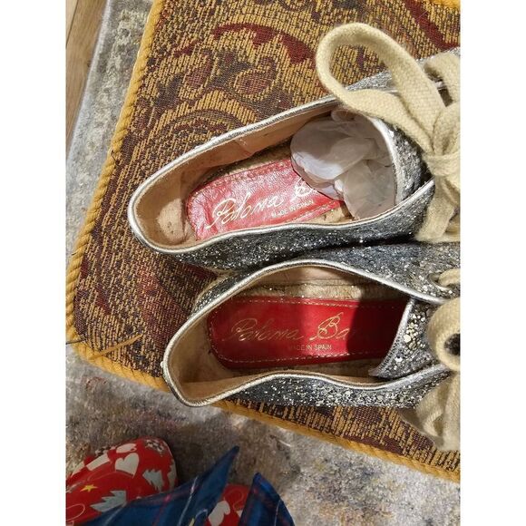 Paloma Barcelo Glitter Espadrilles Size 39 - Picture 7 of 9
